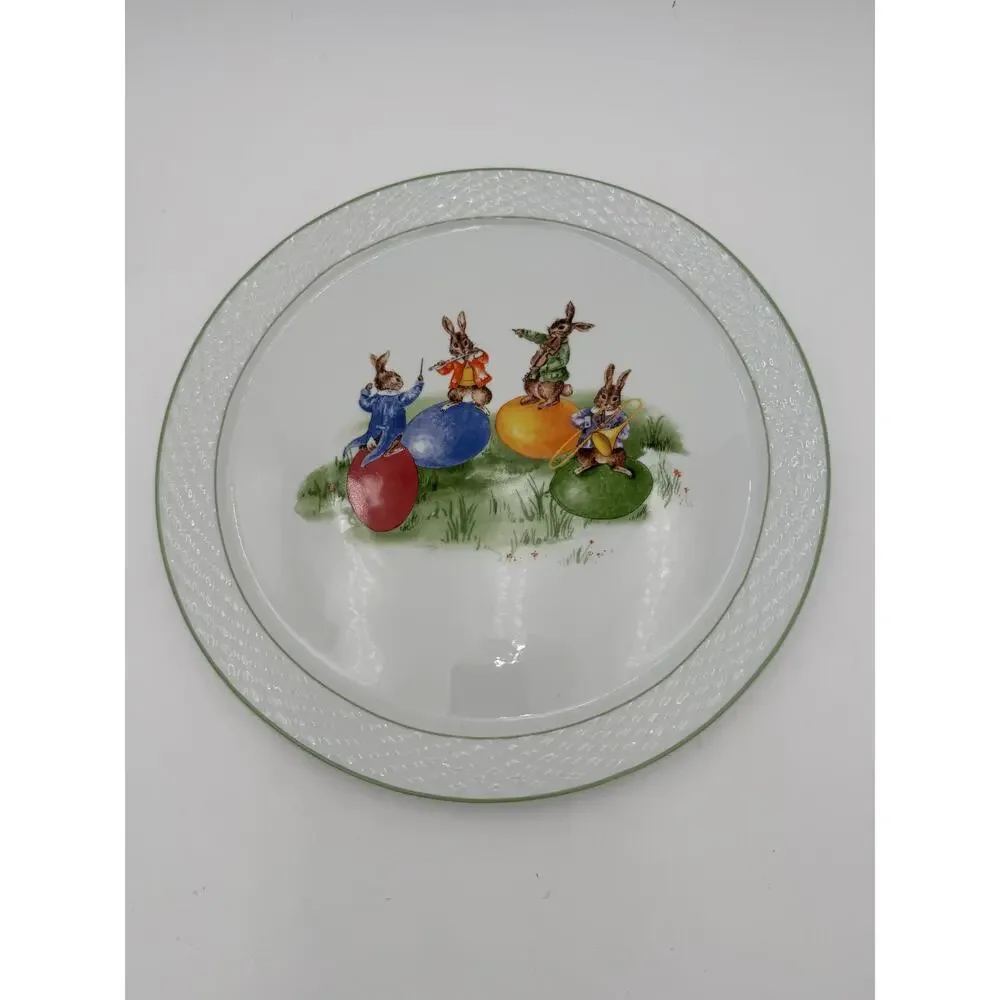 2009 Bunny Band Round Serving Platter William Sonoma Easter